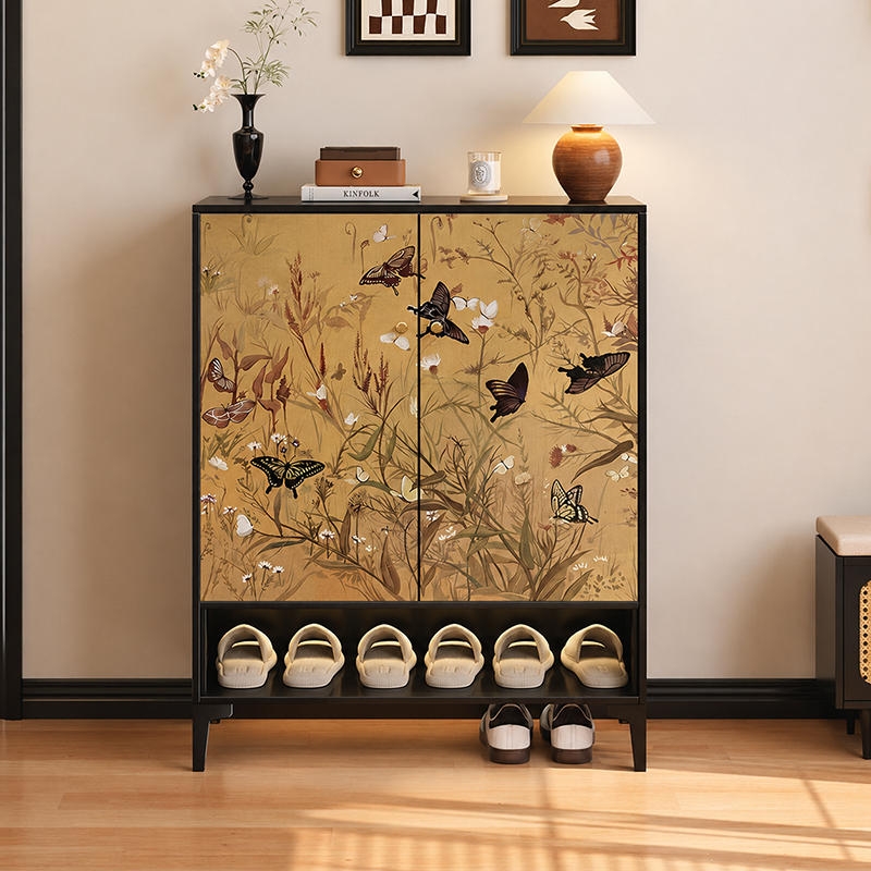 Traditional Chinese Carbon Steel Rectangular Multi-Functional Shoe Storage Cabinet 5-Tier For Entryway &amp; Hallway