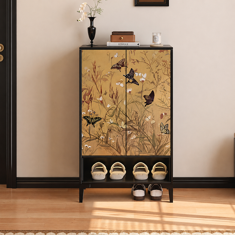 Traditional Chinese Carbon Steel Rectangular Multi-Functional Shoe Storage Cabinet 5-Tier For Entryway &amp; Hallway