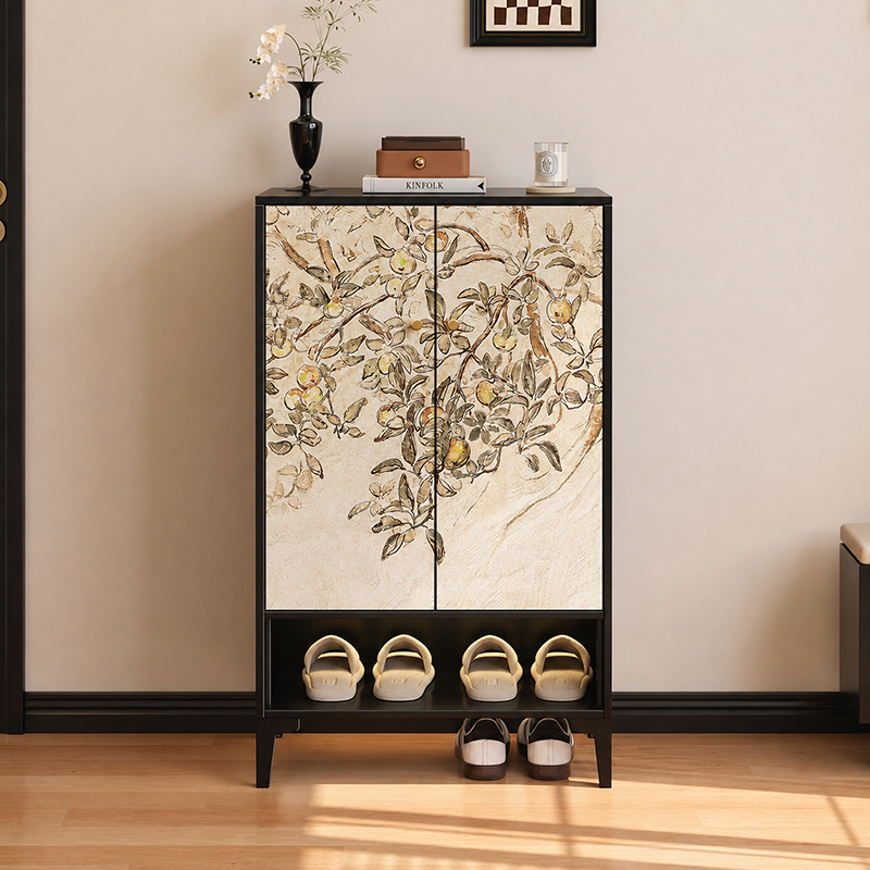 Traditional Chinese Carbon Steel Rectangular Multi-Functional Shoe Storage Cabinet 5-Tier For Entryway &amp; Hallway