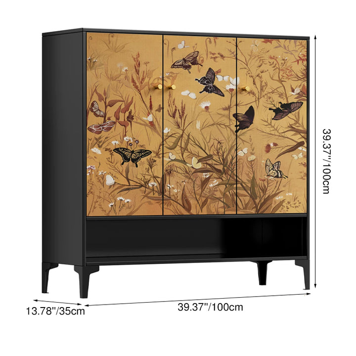 Traditional Chinese Carbon Steel Rectangular Multi-Functional Shoe Storage Cabinet 5-Tier For Entryway &amp; Hallway