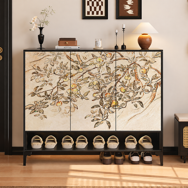 Traditional Chinese Carbon Steel Rectangular Multi-Functional Shoe Storage Cabinet 5-Tier For Entryway &amp; Hallway