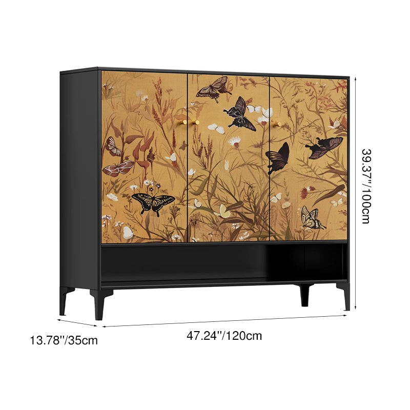 Traditional Chinese Carbon Steel Rectangular Multi-Functional Shoe Storage Cabinet 5-Tier For Entryway &amp; Hallway