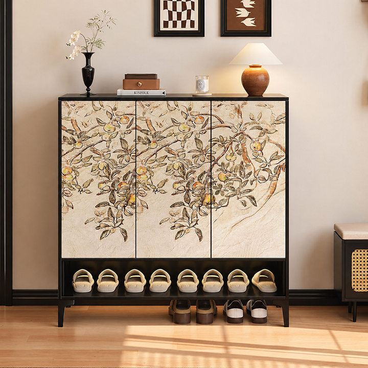 Traditional Chinese Carbon Steel Rectangular Multi-Functional Shoe Storage Cabinet 5-Tier For Entryway &amp; Hallway