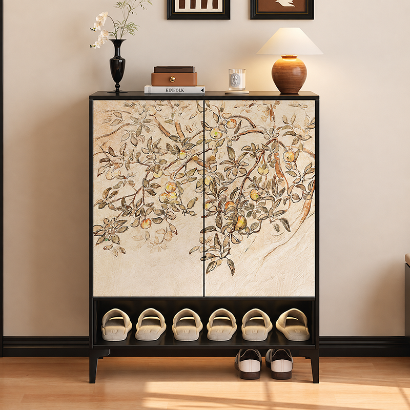Traditional Chinese Carbon Steel Rectangular Multi-Functional Shoe Storage Cabinet 5-Tier For Entryway &amp; Hallway