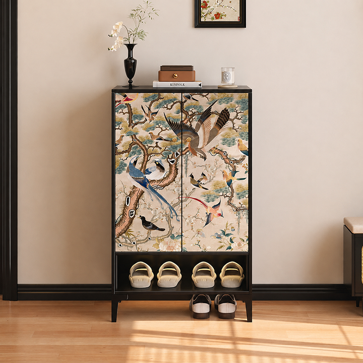 Traditional Chinese Carbon Steel Rectangular Multi-Functional Shoe Storage Cabinet 5-Tier For Entryway & Hallway