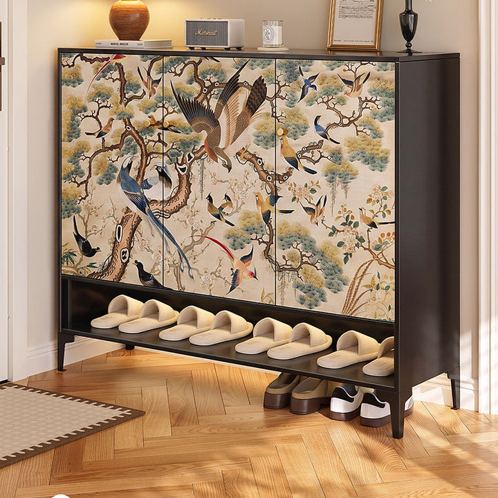 Traditional Chinese Carbon Steel Rectangular Multi-Functional Shoe Storage Cabinet 5-Tier For Entryway &amp; Hallway