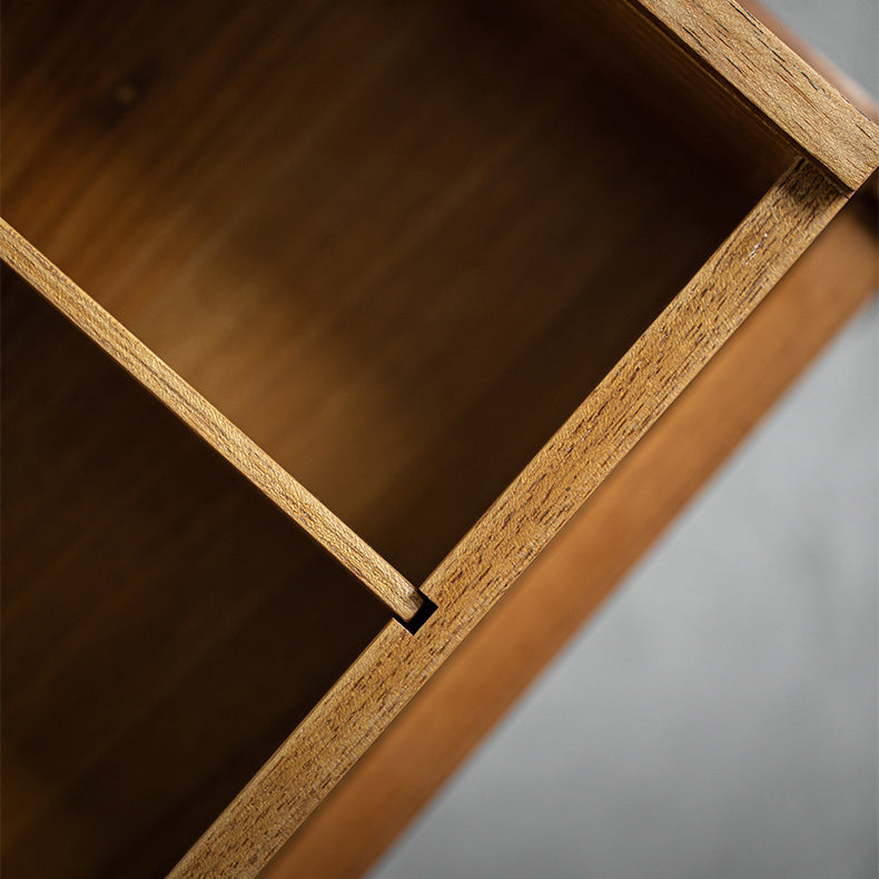 Traditional Japanese Solid Wood Square Side Table 1-Tier For Living Room