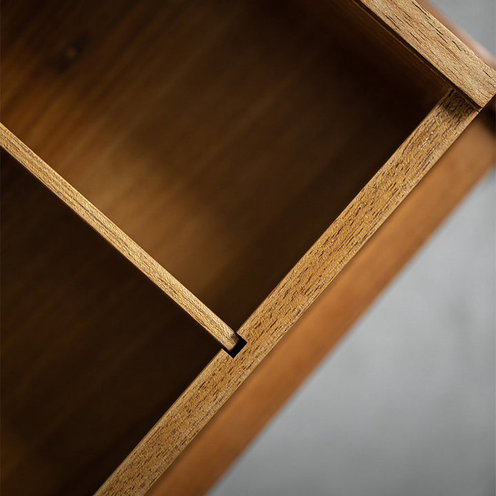 Traditional Japanese Solid Wood Square Side Table 1-Tier For Living Room