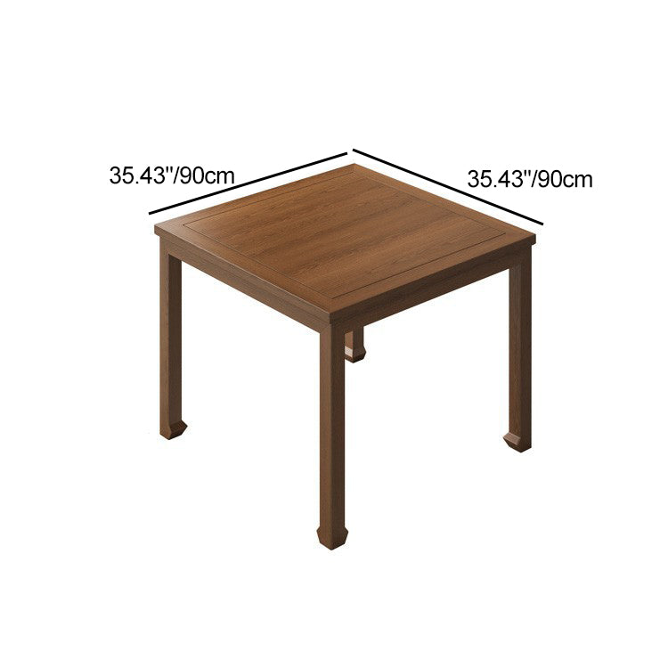 Traditional Chinese Elm Wood Square End Table 1-Tier For Living Room