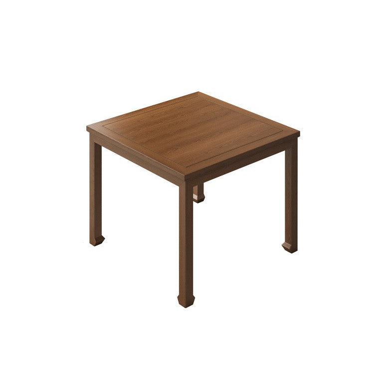 Traditional Chinese Elm Wood Square End Table 1-Tier For Living Room