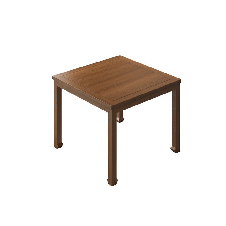 Traditional Chinese Elm Wood Square End Table 1-Tier For Living Room