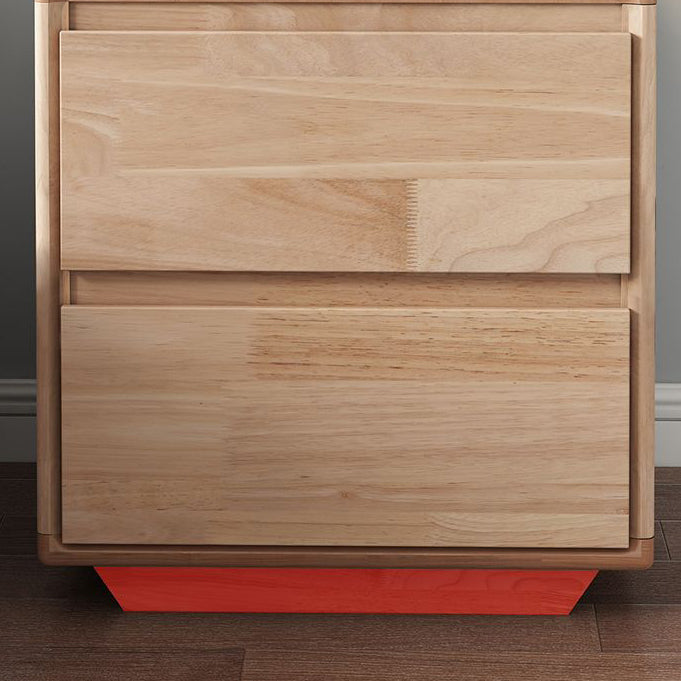 Mesita de noche cuadrada minimalista moderna de madera maciza con 2 cajones para dormitorio 