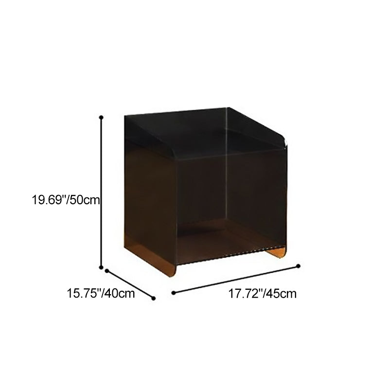 Contemporary Scandinavian Acrylic Square Nightstand 2-Tier For Bedroom