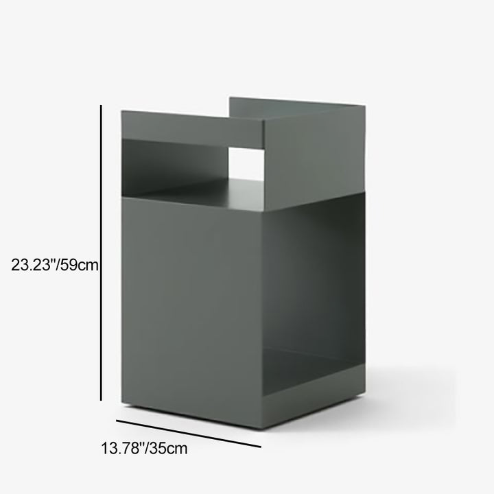 Zeitgenössischer skandinavischer Holz-Metall-unregelmäßiger Rechteck-Beistelltisch, 3-stufig, für Schlafzimmer &amp; Wohnzimmer 