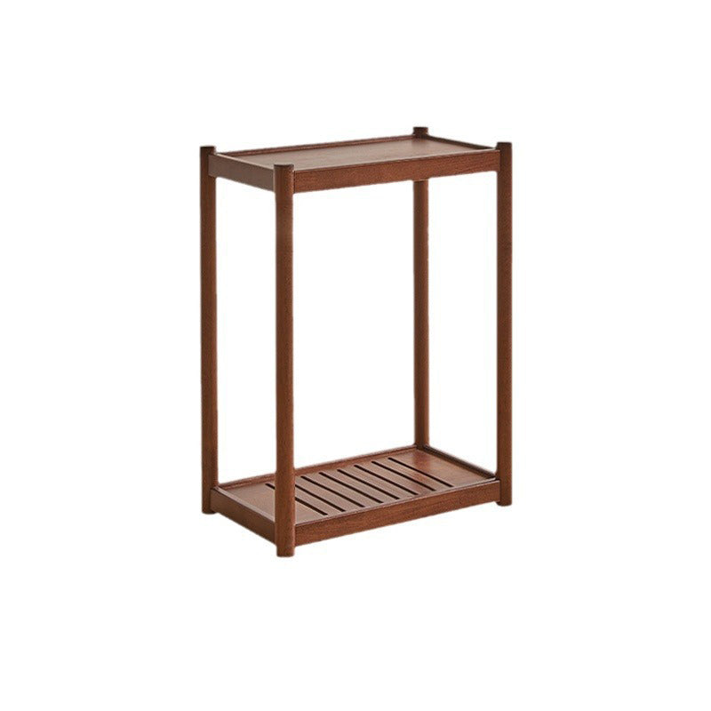 Modern Minimalist Solid Wood Rectangular End Table 2-Tiers For Living Room