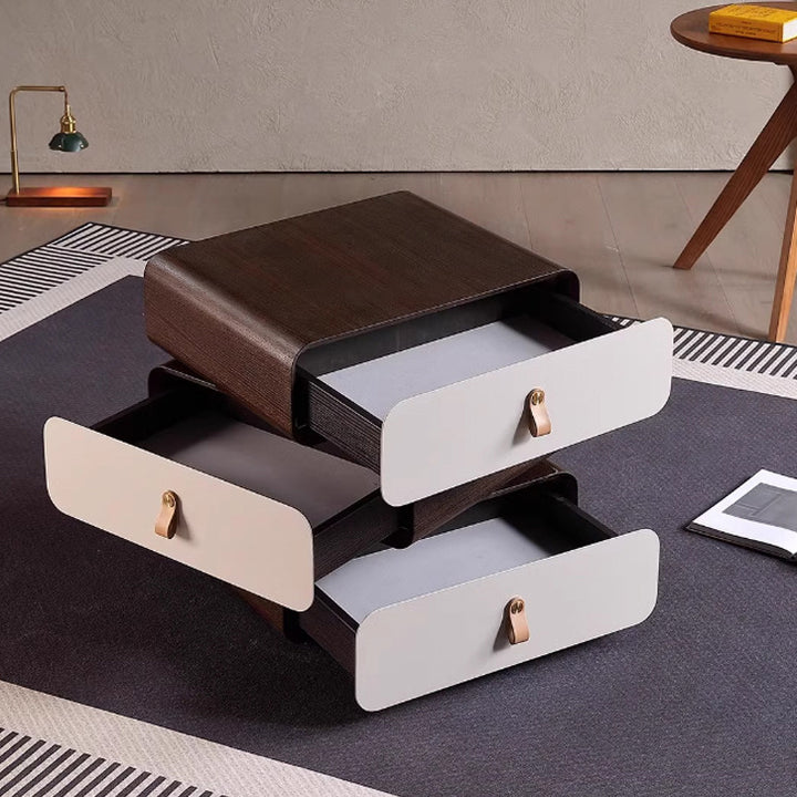 Table de nuit empilée contemporaine en bois d&