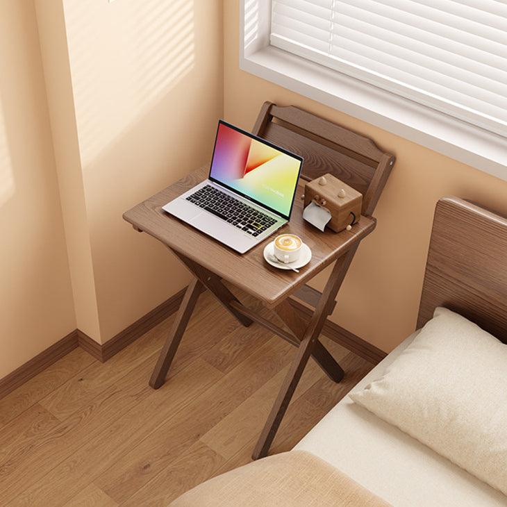 Modern Minimalist Solid Wood X-Shaped Rectangular Foldable End Table For Bedroom &amp; Living Room