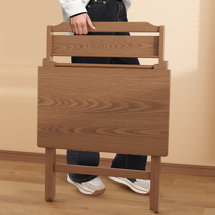 Modern Minimalist Solid Wood X-Shaped Rectangular Foldable End Table For Bedroom &amp; Living Room