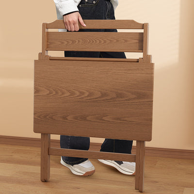Moderner minimalistischer rechteckiger Klapptisch aus Massivholz mit X-Form für Schlafzimmer & Wohnzimmer 