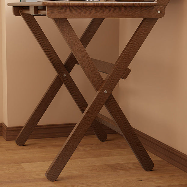 Modern Minimalist Solid Wood X-Shaped Rectangular Foldable End Table For Bedroom &amp; Living Room