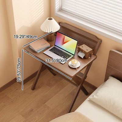 Moderner minimalistischer rechteckiger Klapptisch aus Massivholz mit X-Form für Schlafzimmer & Wohnzimmer 
