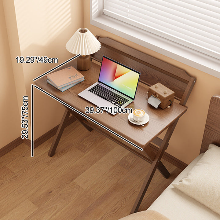 Modern Minimalist Solid Wood X-Shaped Rectangular Foldable End Table For Bedroom &amp; Living Room