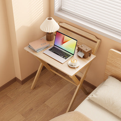 Moderner minimalistischer rechteckiger Klapptisch aus Massivholz mit X-Form für Schlafzimmer & Wohnzimmer 