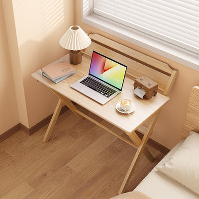 Moderner minimalistischer rechteckiger Klapptisch aus Massivholz mit X-Form für Schlafzimmer & Wohnzimmer 
