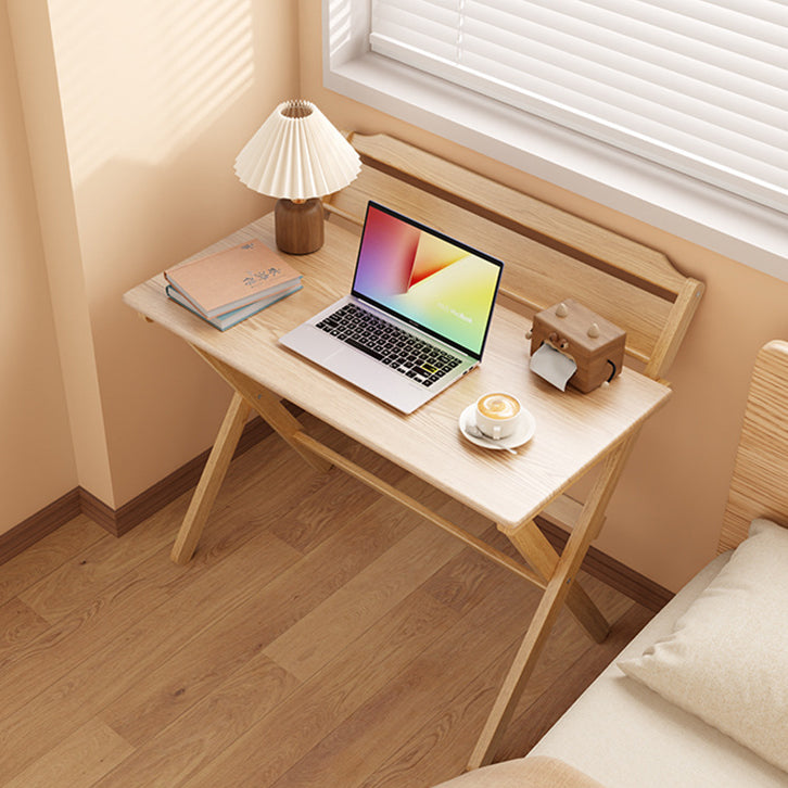 Moderner minimalistischer rechteckiger Klapptisch aus Massivholz mit X-Form für Schlafzimmer & Wohnzimmer 