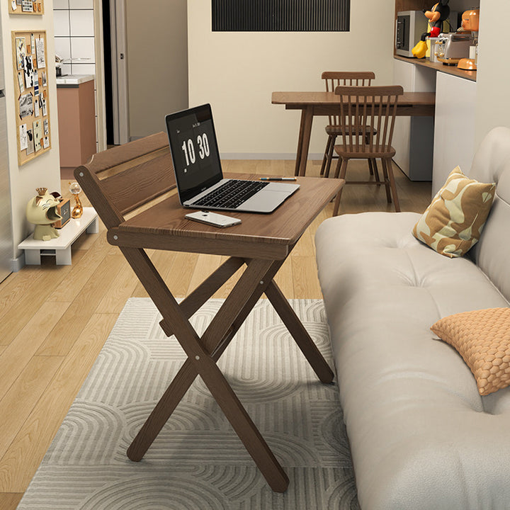 Modern Minimalist Solid Wood X-Shaped Rectangular Foldable End Table For Bedroom &amp; Living Room