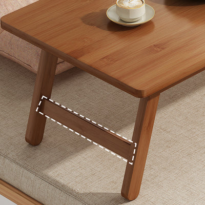 Mesa Auxiliar Rectangular Plegable de Bambú Natural Japonés Tradicional de 1 Nivel para Dormitorio y Sala de Estar 
