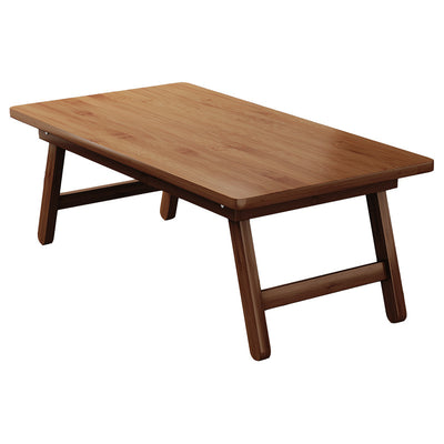 Mesa Auxiliar Rectangular Plegable de Bambú Natural Japonés Tradicional de 1 Nivel para Dormitorio y Sala de Estar 