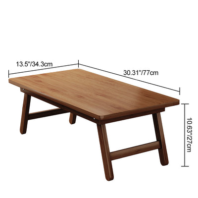 Mesa Auxiliar Rectangular Plegable de Bambú Natural Japonés Tradicional de 1 Nivel para Dormitorio y Sala de Estar 