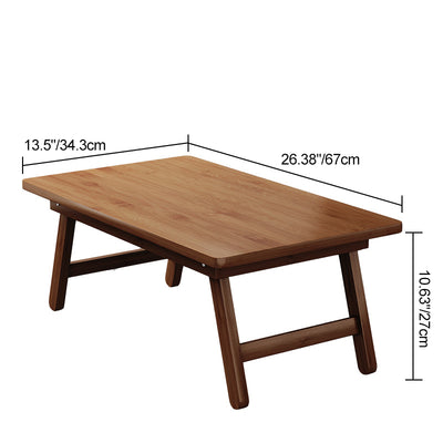Mesa Auxiliar Rectangular Plegable de Bambú Natural Japonés Tradicional de 1 Nivel para Dormitorio y Sala de Estar 