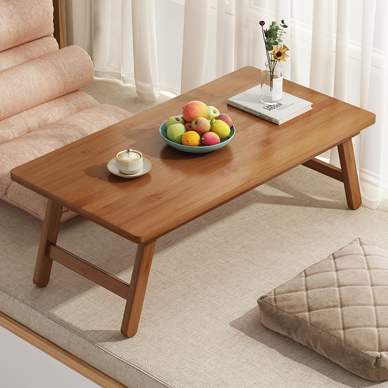 Mesa Auxiliar Rectangular Plegable de Bambú Natural Japonés Tradicional de 1 Nivel para Dormitorio y Sala de Estar 