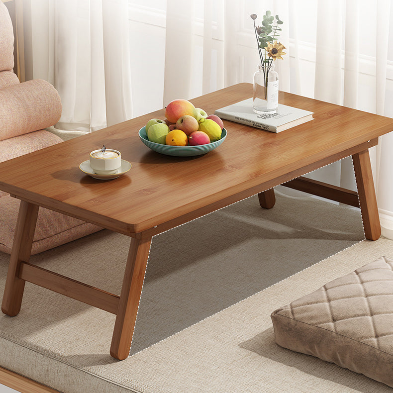Mesa Auxiliar Rectangular Plegable de Bambú Natural Japonés Tradicional de 1 Nivel para Dormitorio y Sala de Estar 