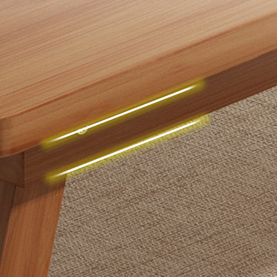 Mesa Auxiliar Rectangular Plegable de Bambú Natural Japonés Tradicional de 1 Nivel para Dormitorio y Sala de Estar 