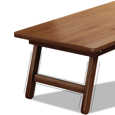 Mesa Auxiliar Rectangular Plegable de Bambú Natural Japonés Tradicional de 1 Nivel para Dormitorio y Sala de Estar 