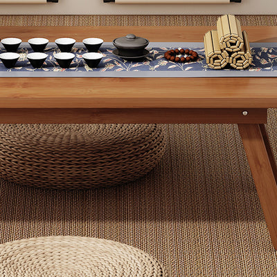 Mesa Auxiliar Rectangular Plegable de Bambú Natural Japonés Tradicional de 1 Nivel para Dormitorio y Sala de Estar 