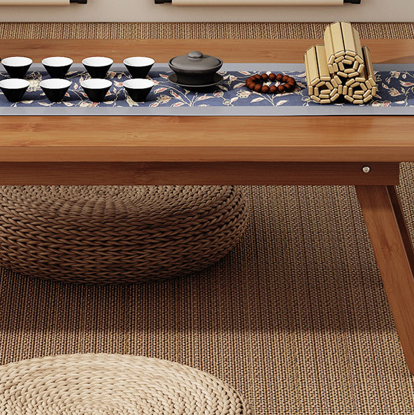 Mesa Auxiliar Rectangular Plegable de Bambú Natural Japonés Tradicional de 1 Nivel para Dormitorio y Sala de Estar 
