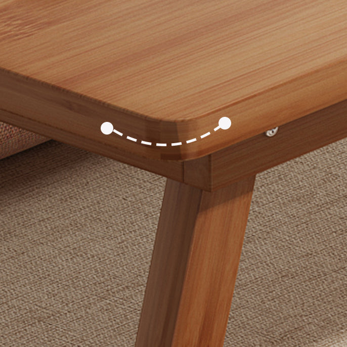 Mesa Auxiliar Rectangular Plegable de Bambú Natural Japonés Tradicional de 1 Nivel para Dormitorio y Sala de Estar 
