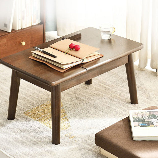 Traditioneller japanischer rechteckiger Beistelltisch aus Massivholz, 1-stufig, für Schlafzimmer & Wohnzimmer 