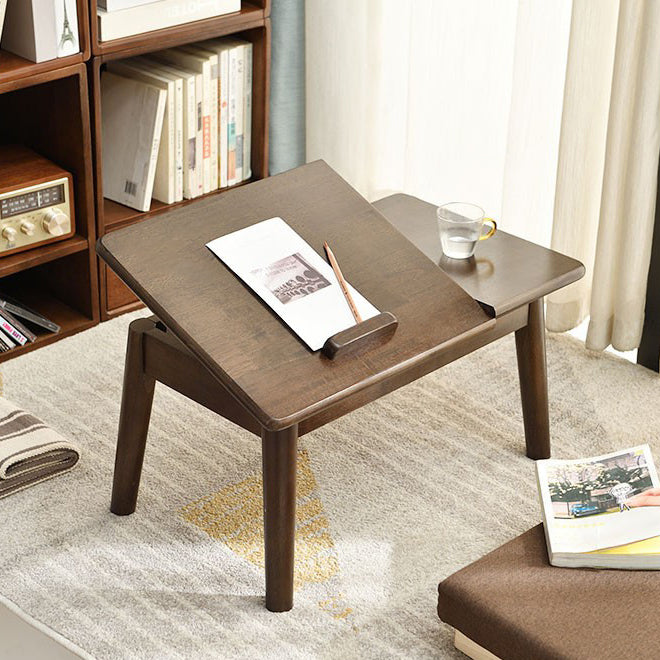 Traditioneller japanischer rechteckiger Beistelltisch aus Massivholz, 1-stufig, für Schlafzimmer & Wohnzimmer 