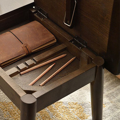 Traditioneller japanischer rechteckiger Beistelltisch aus Massivholz, 1-stufig, für Schlafzimmer & Wohnzimmer 