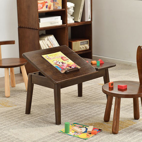 Traditioneller japanischer rechteckiger Beistelltisch aus Massivholz, 1-stufig, für Schlafzimmer & Wohnzimmer 