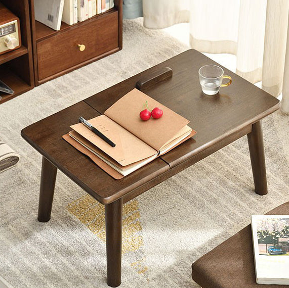 Traditioneller japanischer rechteckiger Beistelltisch aus Massivholz, 1-stufig, für Schlafzimmer & Wohnzimmer 