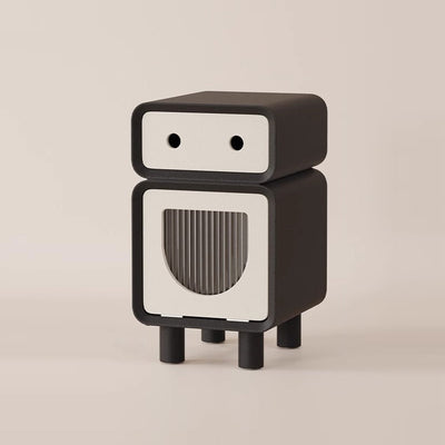 現代的な創造的な中密度ファイバーボード製ロボット型の丸みを帯びた四角いナイトスタンド、寝室用の2つの引き出し付き 