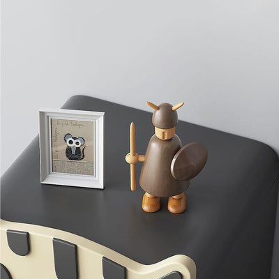 Moderner Art Deco Holzpaneel Nachttisch aus Massivholz mit Metall in Katzenform und 2 Schubladen für das Schlafzimmer 