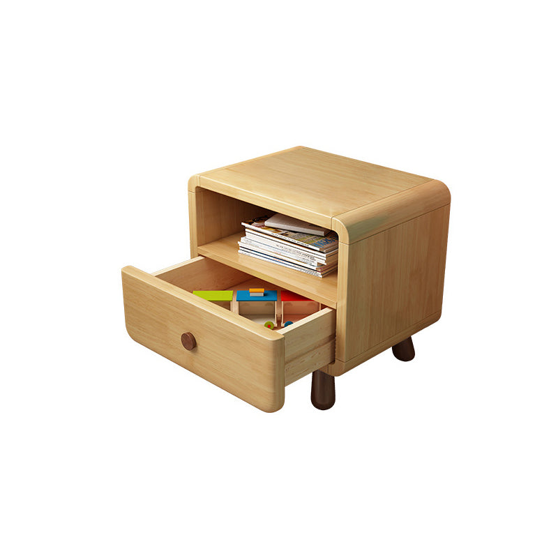 Table de chevet cylindrique en bois massif créatif contemporain avec 1/2 tiroirs pour chambre 