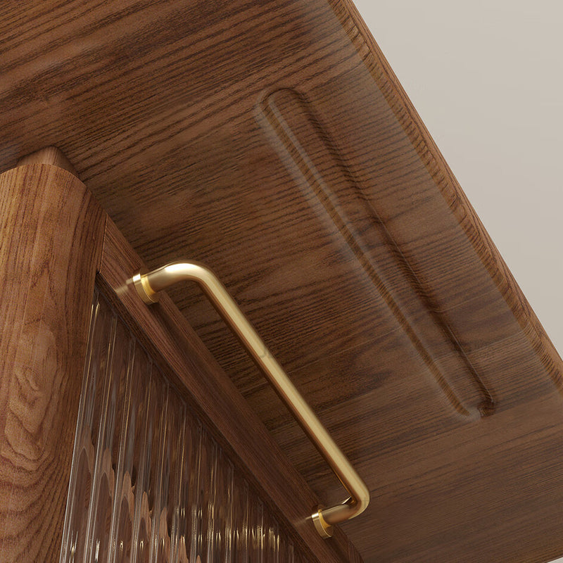 Zeitgenössischer skandinavischer Beistelltisch aus massivem Holz und Glas mit 1 Ablage für das Wohnzimmer 